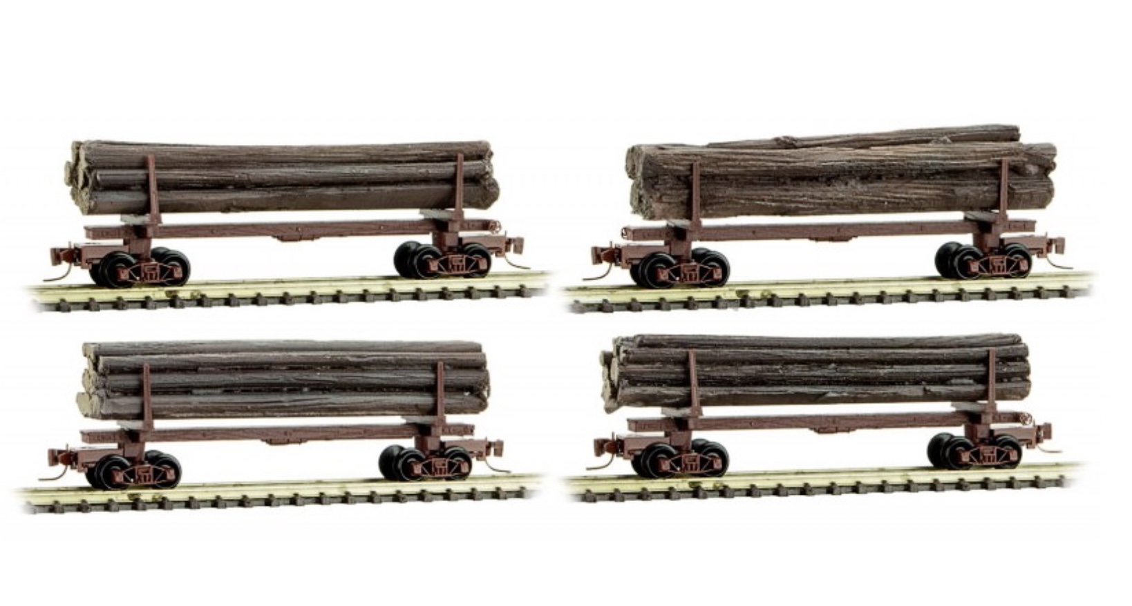 Z Scale - Micro-Trains - 994 00 953 - Log Car, Skeleton - Painted/Unlettered - 4-Pack