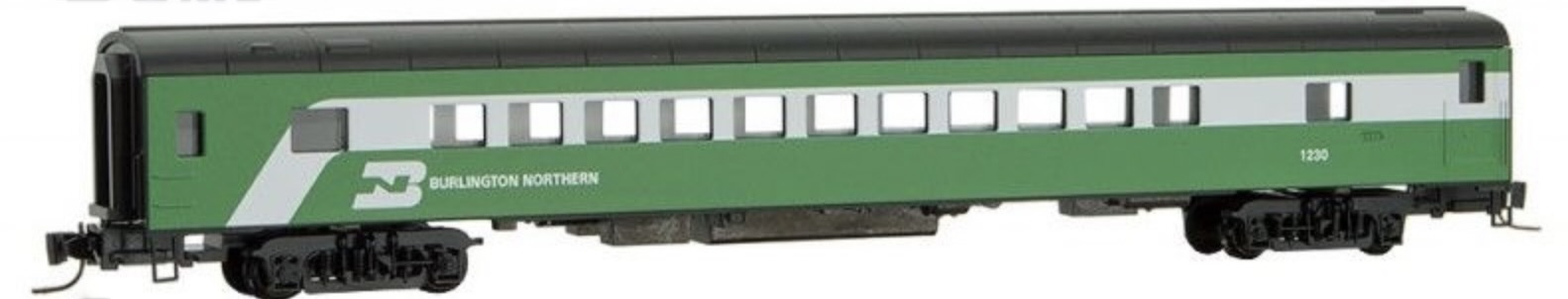Z Scale - Micro-Trains - 551 53 170 - Passenger Car, Lightweight, Smoothside, Coach - Burlington Northern - 1230
