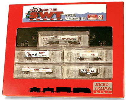 Z Scale - Micro-Trains - 994 21 020 - Freight Train, Diesel, North American, Transition Era - Merry Christmas - 5-Pack