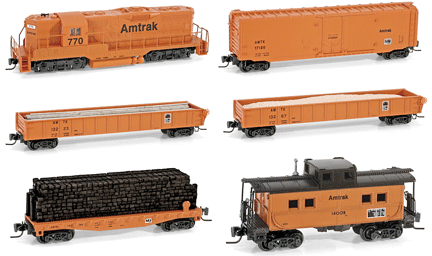 Z Scale - Micro-Trains - 994 01 140 - Mixed Freight Consist, North America, Transition Era - Amtrak - 6-Pack