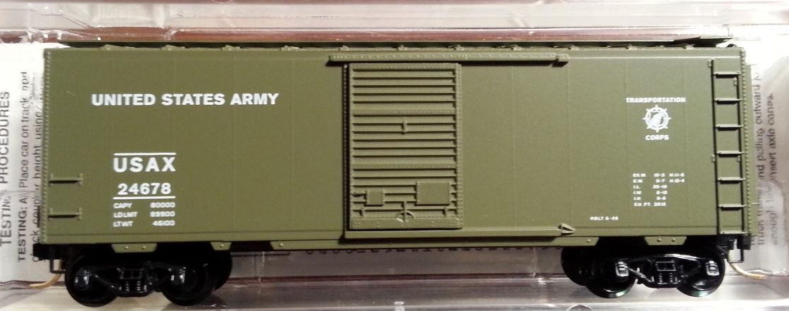 Z Scale - Micro-Trains - 14138 - Boxcar, 40 Foot, PS-1 - United States Army - 24678