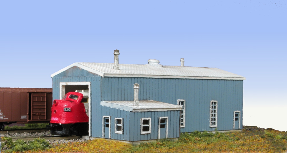 Z Scale - Monroe Models - 7219 - Structure, Building, Railroad, Engine House - Railroad Structures