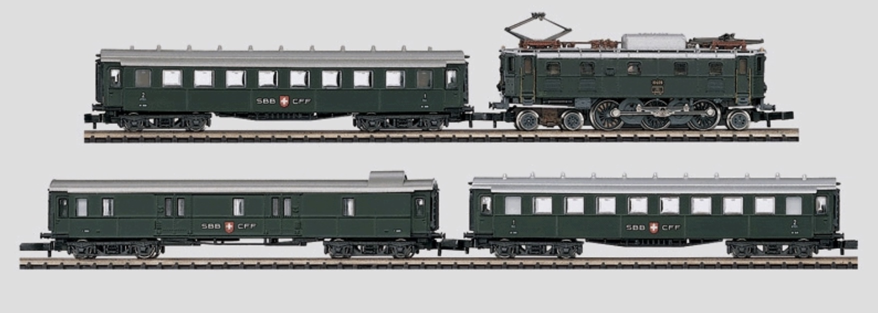 Z Scale - Märklin - 81418 - Passenger Train, Electric, Europe, Epoch III - SBB CFF FFS - 4-Pack