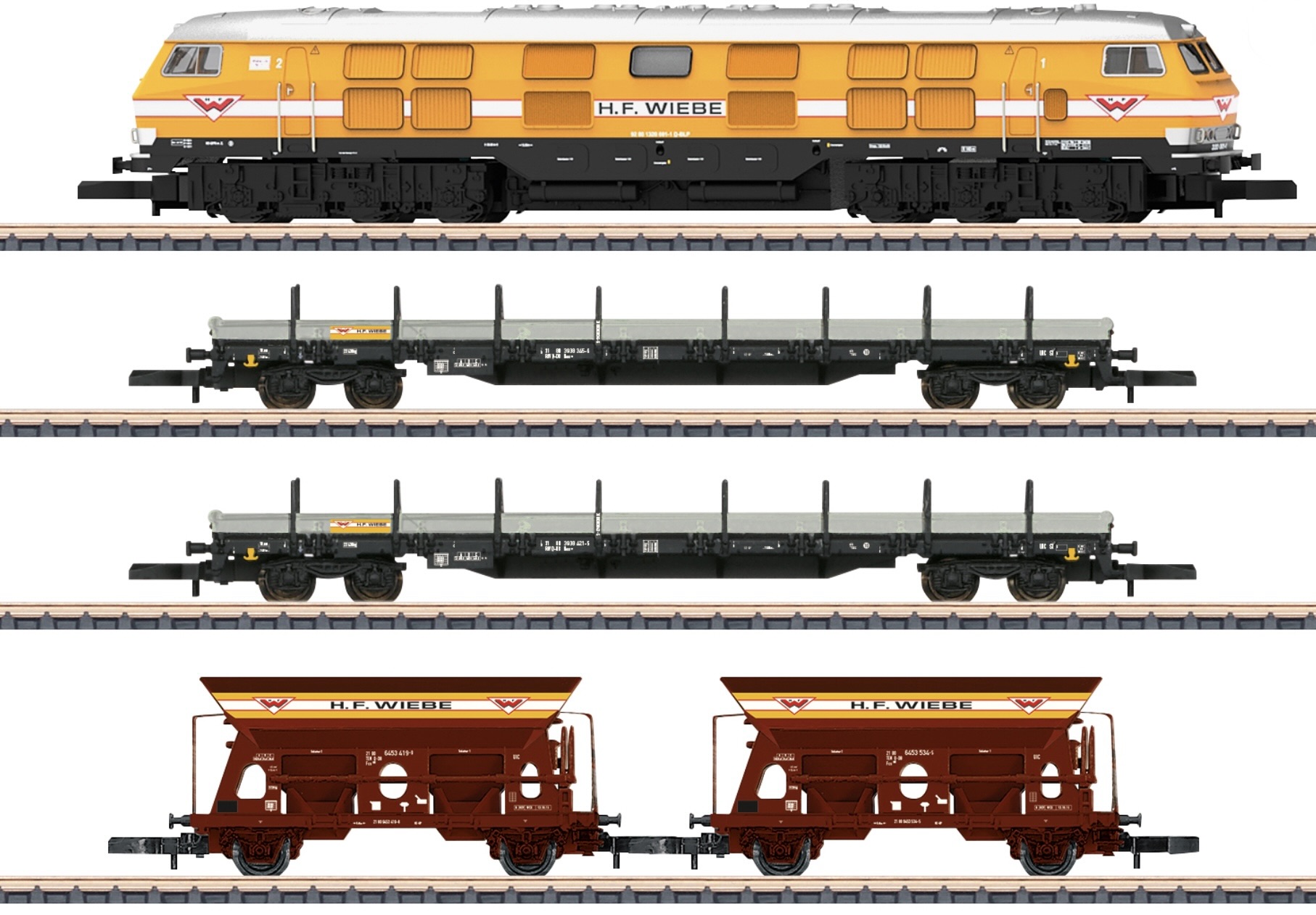 Z Scale - Märklin - 81320 - Freight Train, Diesel, Type V320, Epoch VI - HF Wiebe - 5-Pack