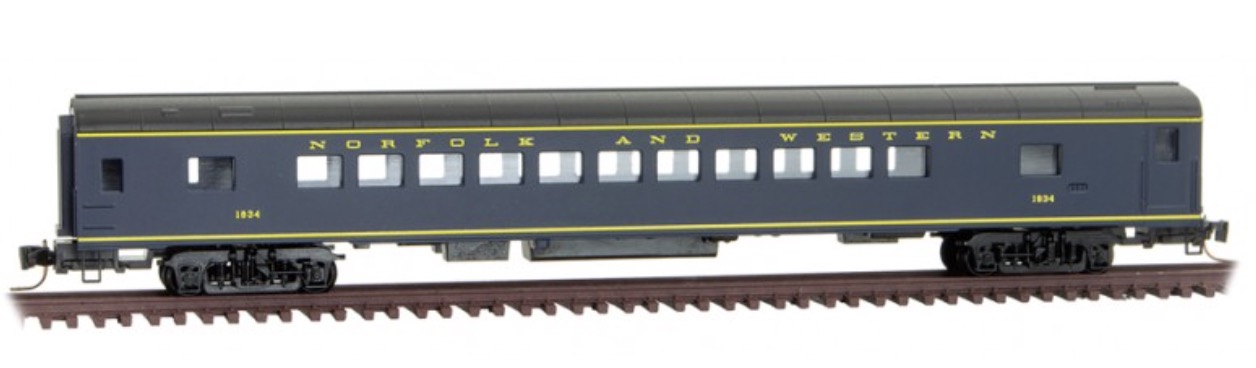Z Scale - Micro-Trains - 552 00 240 - Passenger Car, Lightweight, Pullman, Coach, 52-Seat - Norfolk & Western - 1834