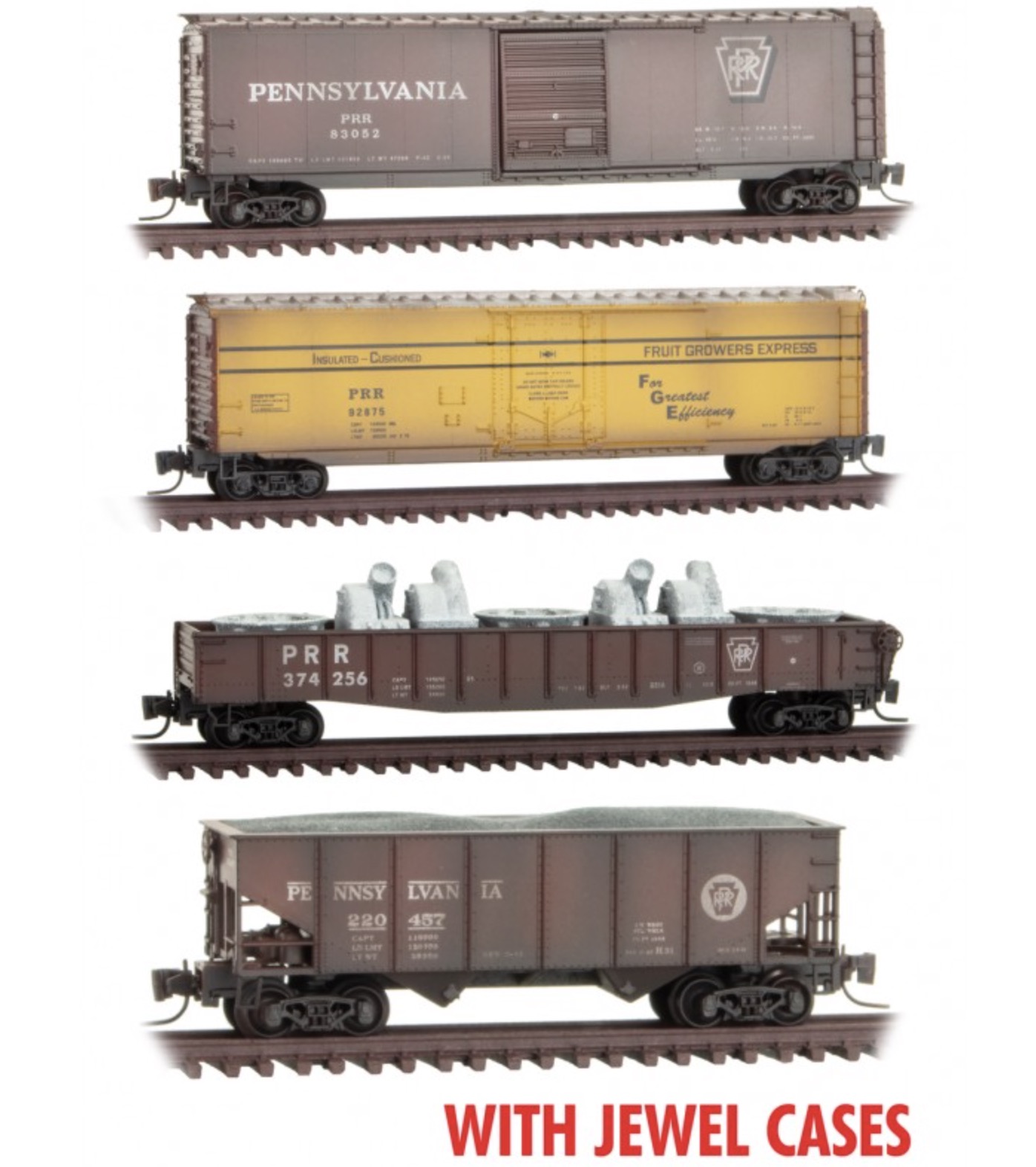 Z Scale - Micro-Trains - 994 05 285 - Mixed Freight Consist, North America, Transition Era - Pennsylvania - 4-Pack