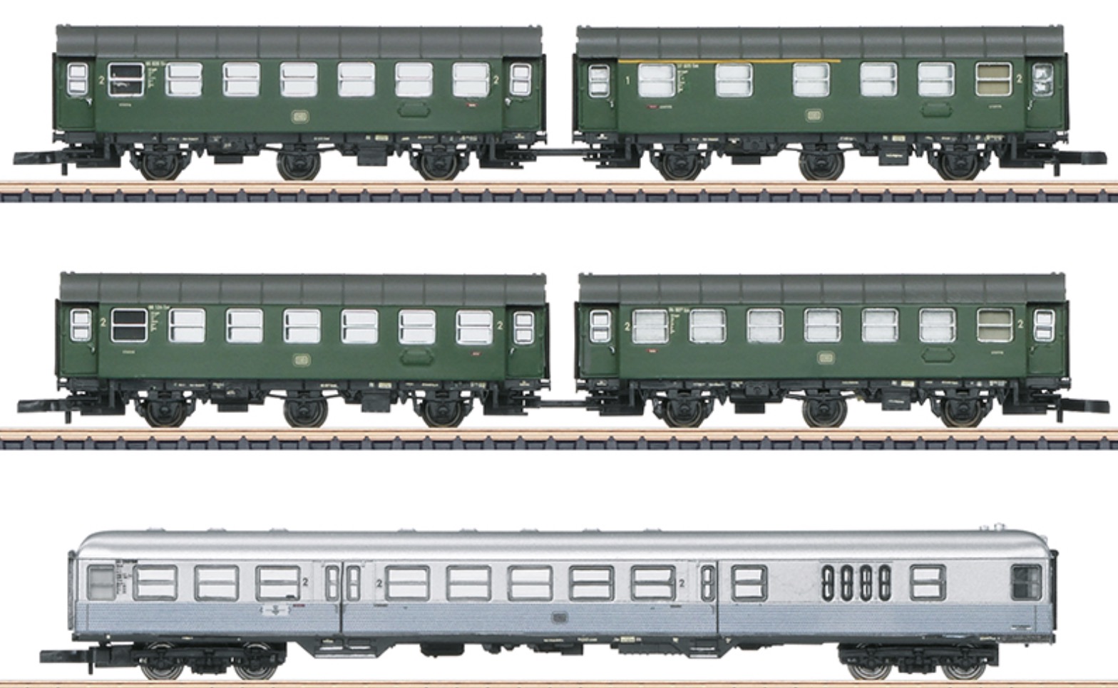 Z Scale - Märklin - 87074 - Passenger Car, Mixed, Epoch III - Deutsche Bundesbahn - 5-Pack
