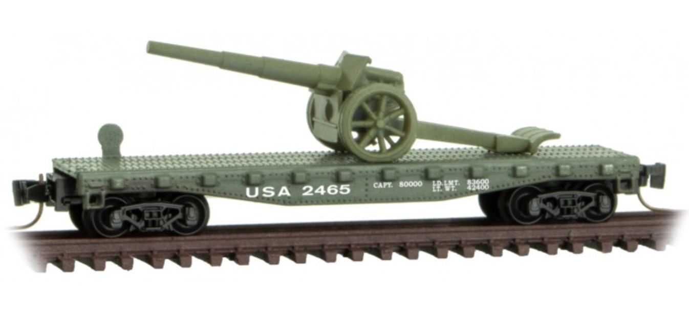 Z Scale - Micro-Trains - 525 00 181 - Flatcar, 40 Foot - United States Army - 2465