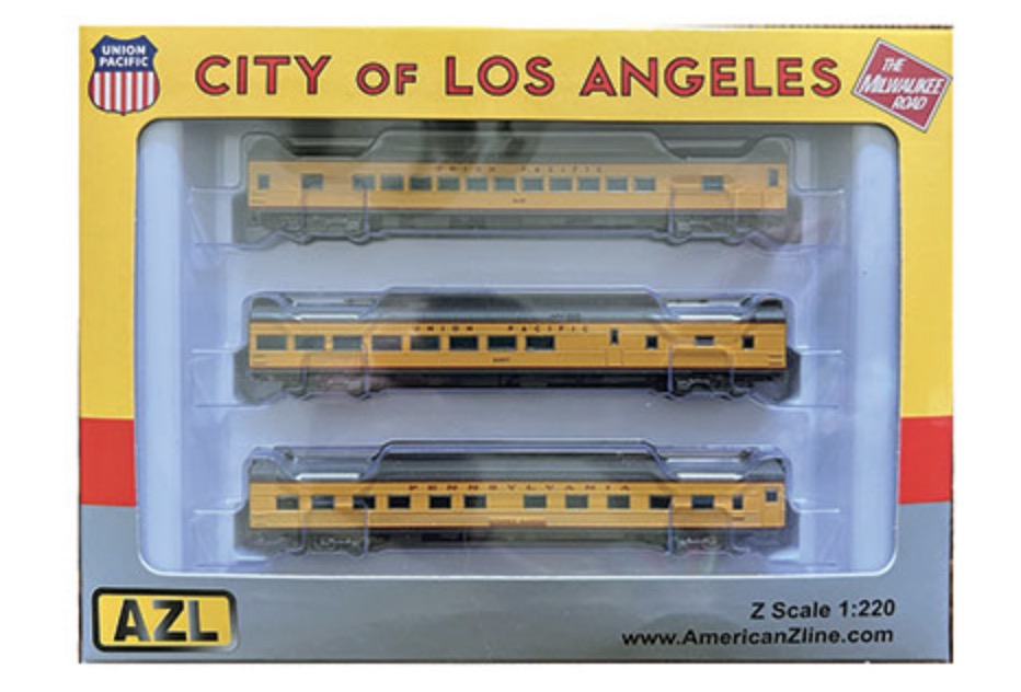 Z Scale - AZL - 72401-3 - Passenger Car, Lightweight, Smooth-Side - Union Pacific - 3 Car Add-On Set