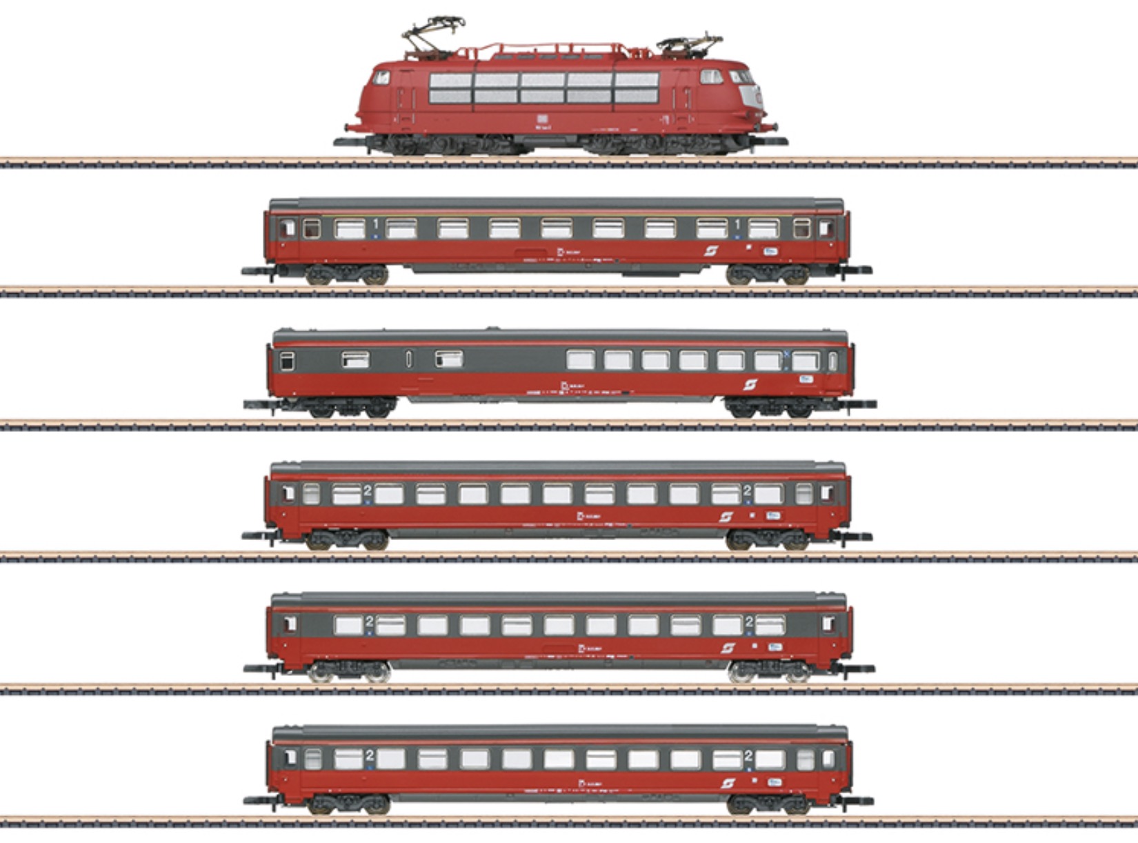 Z Scale - Märklin - 81282 - Passenger Train, Electric,Class 103, Epoch V - EuroCity - 6-Pack