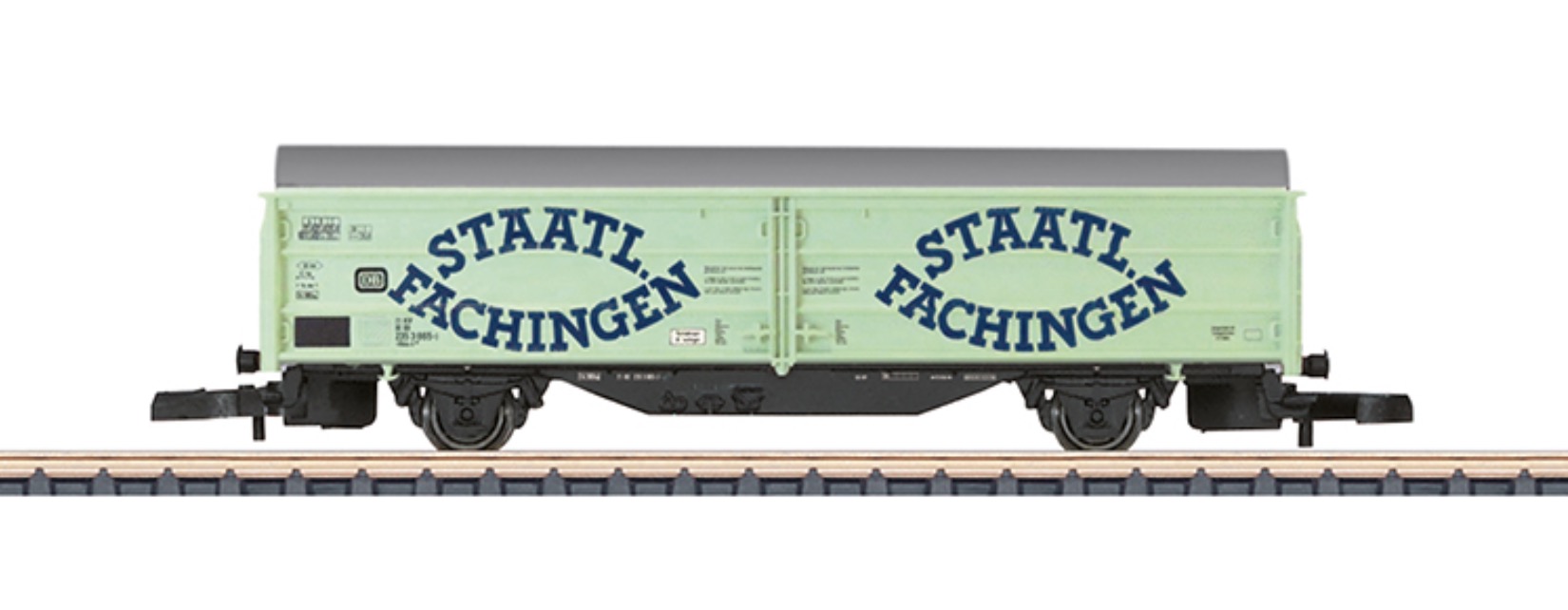 Z Scale - Märklin - 82156 - Rolling Stock, Boxcar, Sliding Wall, Hbis 299, Epoch IV - Staatl. Fachingen
