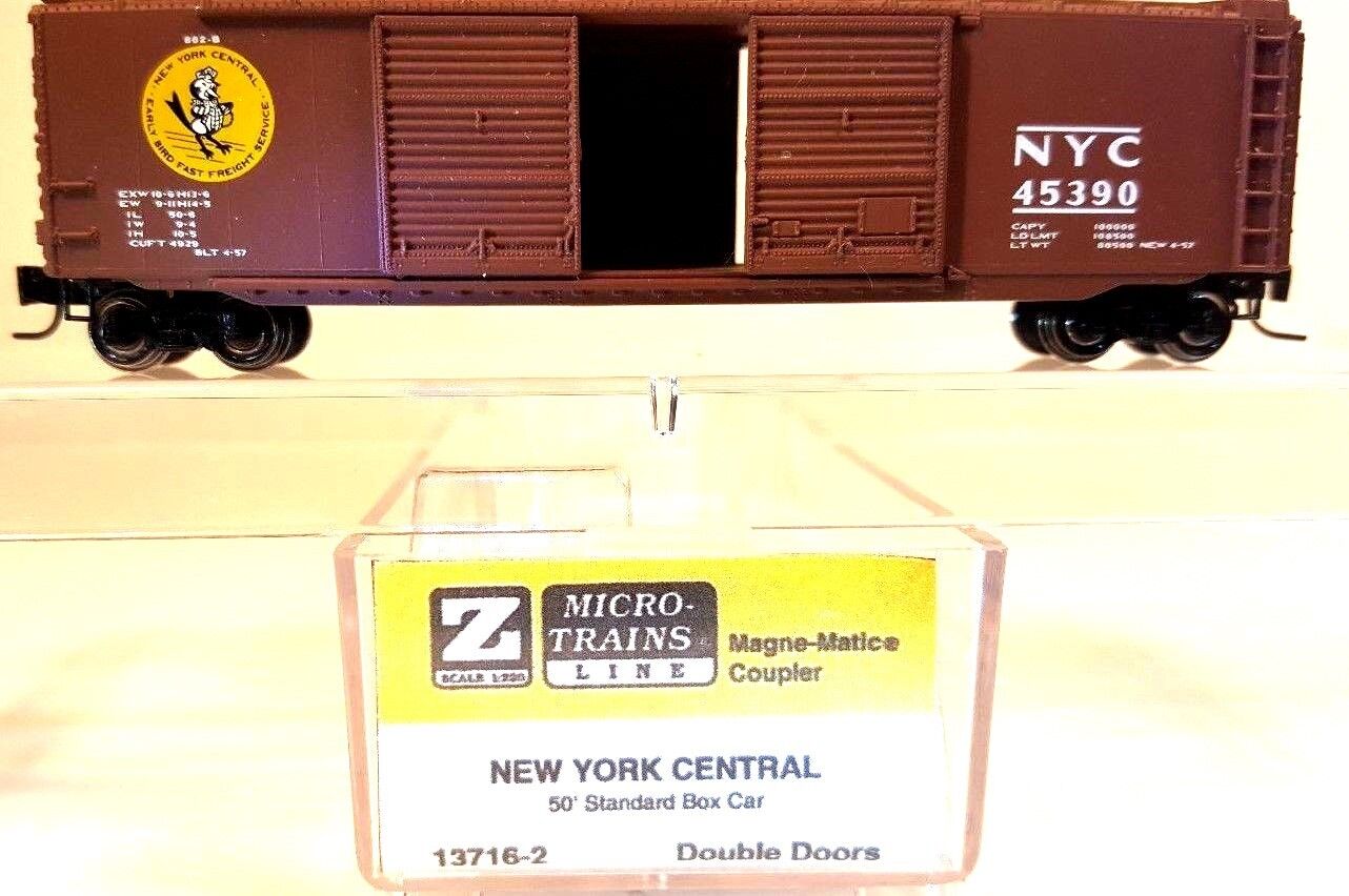 Z Scale - Micro-Trains - 13716-2 - Boxcar, 50 Foot, Steel, Double Door - New York Central - 45390