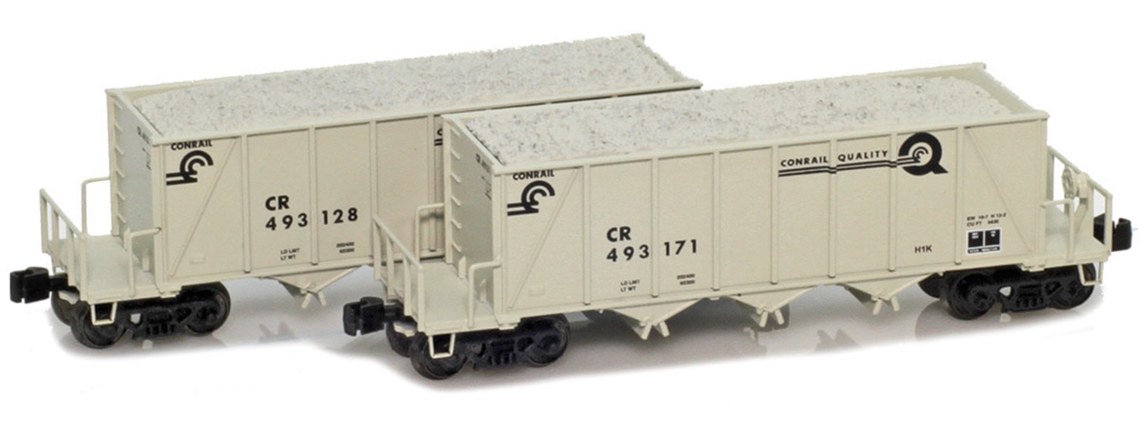 Z Scale - AZL - 905362-1 - Open Hopper, 3-Bay Ortner Rapid Discharge - Conrail - 2-Pack