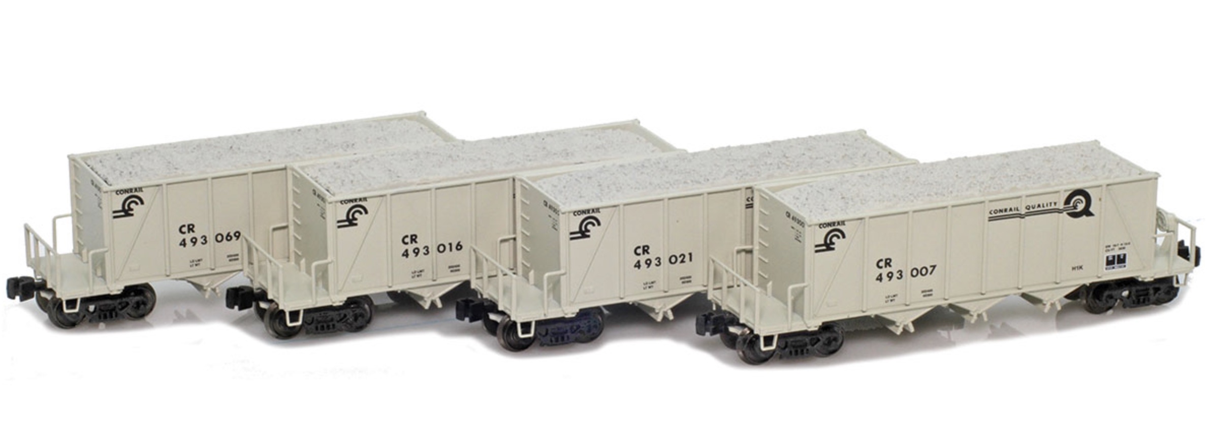 Z Scale - AZL - 905312-1 - Open Hopper, 3-Bay Ortner Rapid Discharge - Conrail - 4-Pack