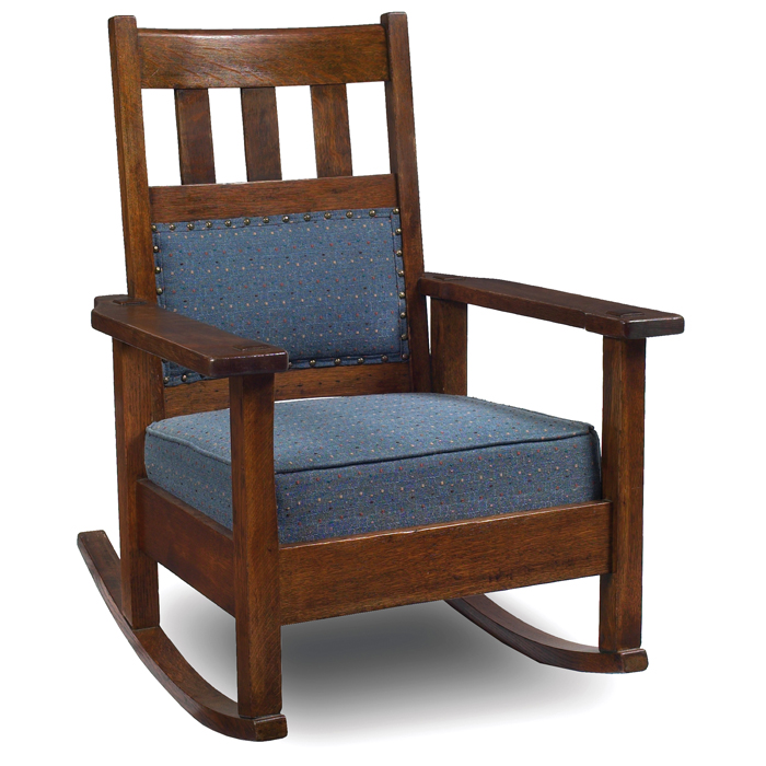 Furniture - Stickley Brothers - 790 - Arm Rocker with Loose Seat Cushion and Upholstered Back